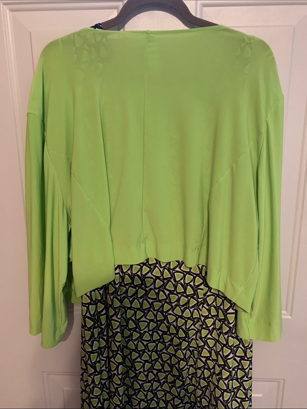 Julian Taylor Full figure Dress with Lime green Ruffled Jacket Size 22  Like NEW - Picture 4 of 11
